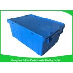 Storage Containers With Attached Lids 43L , Warehouse Heavy Duty Storage Boxes