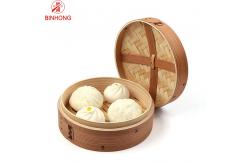 China Mini Bamboo Dim Sum Food Steamer Basket 10cm 30cm with custom logo supplier