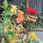 Simulation Life Size Animatronic Dinosaur Dilophosaurus For Amusement Park