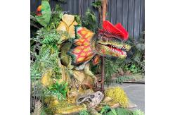 China Simulation Life Size Animatronic Dinosaur Dilophosaurus For Amusement Park supplier