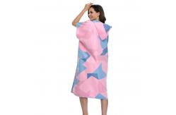 China Customized Printing Changing Surf Poncho Swim Robe Quick Dry Microfiber Hooded Beach Towel supplier