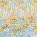 Distinctive 3D Floral Lace Handwork Decoration Lace Fabric For Dress for sale