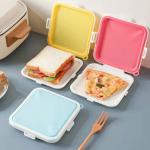 Silicone Sandwich Storage with Snap-Off, Sandwich Box for Lunch, BPA Free, Leakproof, Reusable Plastic Sandwich Holder for sale