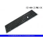 Stainless Steel Black Panel Mount Keyboard With Function Keys And Optical Trackball for sale