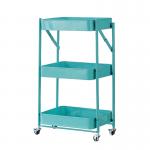 Mini 3 Tiers Metal Mesh Basket Mobile Rolling Storage Trolley Cart for sale
