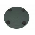 Black Round Slate Placemats Diameter 22cm Natural Surface Eco Friendly