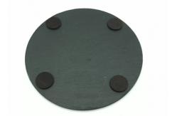 China Black Round Slate Placemats Diameter 22cm Natural Surface Eco Friendly supplier