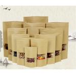 Customized Zipper Kraft Paper Stand Up Pouch With Tear Notch Food Packaging for sale