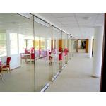 Spotless Room Dividers / Aluminium Frame Sliding Glass Partition Wall for Office for sale