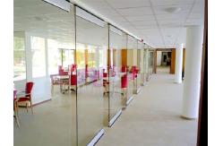 China Tempered and Stable Glass Sliding Partition Wall 65 mm Thickness supplier