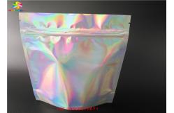 China Stand Up Laser Cosmetic Packaging Bag Hologram Laminated Materials With Zipper supplier