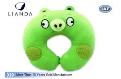 China Customized Animal Memory Foam Pillows , Soundbox U Shape Pillow With Velvet Cover supplier