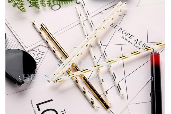 Biodegradable Metallic Paper Straws Compostable Eco Friendly Multi Funtional
