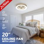 5 PC Blades Indoor Dimmable LED Ceiling Fan With Remote Control Switch for sale
