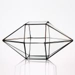 Diamond Shaped Clear Glass Vase , Durable Geometric Terrarium Glass Vases for sale