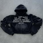 Anti Wrinkle No Strings Streetwear Zipper Hoodie Plus Size Rhinestone Hoodie for sale
