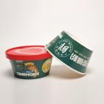 1200ml Round Paper Salad Bowls With Lids Waterproof Food Packing Containers for sale