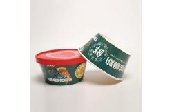 China 1200ml Round Paper Salad Bowls With Lids Waterproof Food Packing Containers supplier