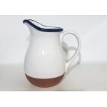 White Solid Glazed Coated Ceramic Stoneware Terracotta Water Jug Pitcher for sale