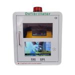 Metal Frame Wall Mounted AED Defibrillator Cabinet With Video Screen And Alarm System for sale