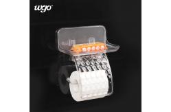 China No Drilling WGO Soap And Tissue Holder Integrated Transparent Bathroom Shelf supplier