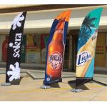Advertising Beauty & Barber Windless Feather Flag Bundle Fly Banners with Water Bag Cross Base Spike Base for sale