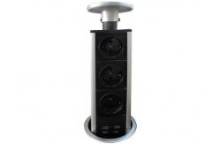 China Cable Management Pop Up Kitchen Counter Outlets PC Flame - Resistant Material Durable supplier