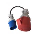 32A 250V 5 Pin To 3 Pin Adapter IEC 60309 Plug Adapter For Red CEE To Blue CEE for sale