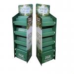 Green Cardboard Counter Display Stair Step Display With Plastic Piston Rod for sale