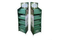 China Green Cardboard Counter Display Stair Step Display With Plastic Piston Rod supplier