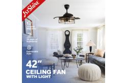 China 1stshine Black Traditional PC Hidden Blades Ceiling Fan with Remote 2- Lighting Solutions supplier