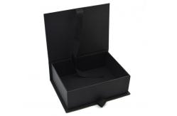 China Decorative Book Shape Rigid Cardboard Magnetic Closure Box With Ribbons supplier