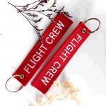 Double-Sided Embroidered 'FLIGHT CREW' Keychain - Aviation-Themed Accessory with Durable Metal Ring & Premium Fabric for sale
