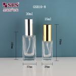 Square Elegant Dispenser Fine Mist Luxury Hand Sanitizer Container 15ml 30 ml Glass Spray Bottle for sale
