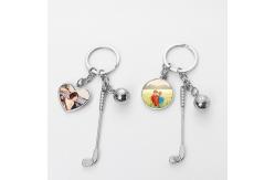 China Personalized Zinc Alloy Sublimation Metal Blank Hockey Keychains Blanks Fathers Day Gift Keychain supplier