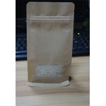 Block Bottom Kraft Paper Snack Bag Packaging Flat Bottom Pouch With Pocket Zipper for sale