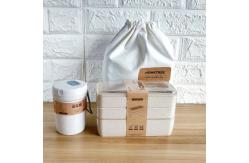 China Rectangle Bento Box Lunch Container Plastic Wheat Straw With Cutlery supplier