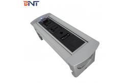 China Silver  Aluminum Alloy Table  Flip Up Hidden Outlet With  2* Universal Power supplier