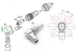 China Adjustable Angle Lemo B Series Connectors 5pin Elbow Plug FSG.0B.305 supplier