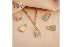 China Unisex 50cm Chain Brass SS Initial Lock Necklace supplier