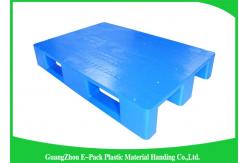 China 1200 * 800mm Blue Plastic Pallets With Three Runners , Plastic Skids Pallets Virgin HDPE supplier