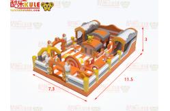 China Inflatable Orange Yellow Style Jumping Castle With Slides Games supplier