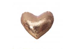 China Personalized Heart Shape Sublimation Sequin Pillow Covers Heat Transfer Glitter Cushion Cover supplier