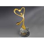 Elegant Design Standing Metal Trophy Cup Gold Plated For Dancing Winners for sale