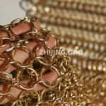 15 Mm Gold Color Architectural Chainmail Mesh for sale