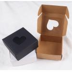 Eco Friendly Folding Paper Box With Heart Cut Out Window For Jewelry And Treats for sale