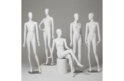 China Fiberglass Full Body Women Mannequin Matte White Displaying Clothes supplier