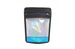 China Custom Holographic Foil Packaging Pouch With Clear Window supplier