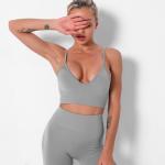 Seamless knitted sexy French triangle bra bodybuilding vest for sale