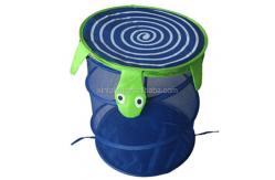 China Bathroom Mesh Popup Polyester Foldable Laundry Basket With Cover supplier